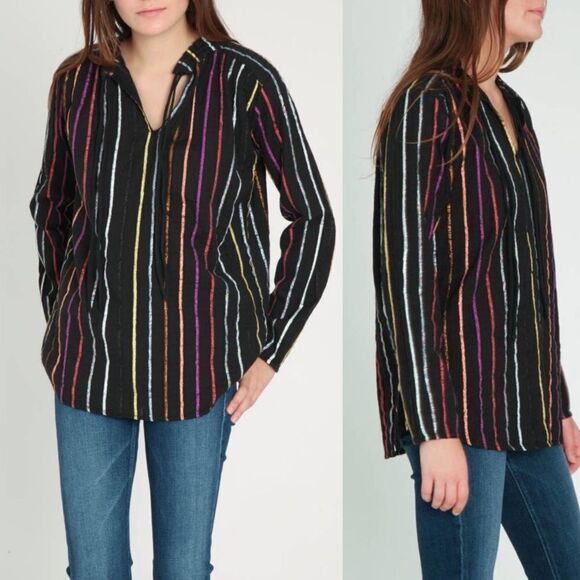 ACE & JIG METALLIC STRIPE TOP BLOUSE XS - Picture 10 of 10
